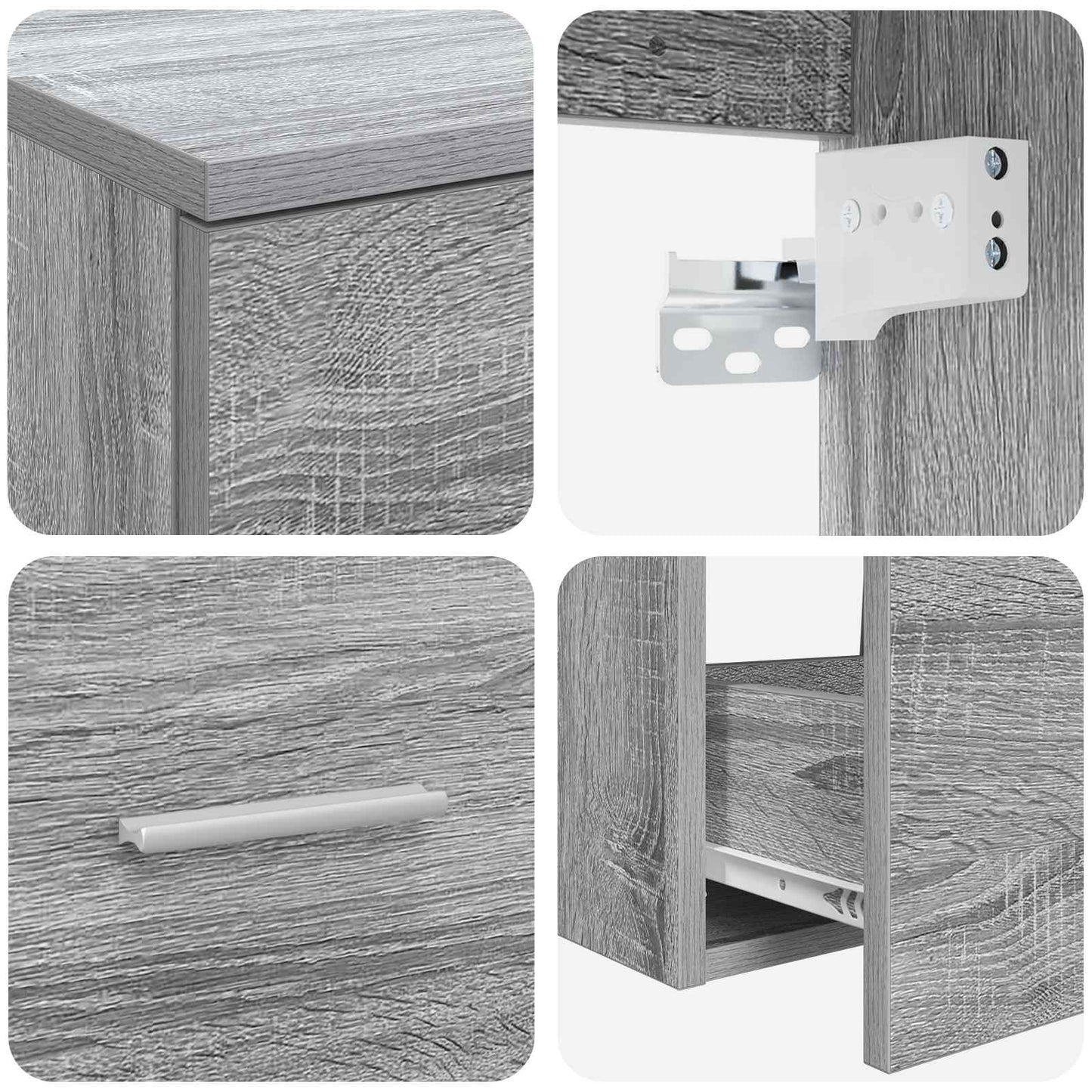 Set di mobili per il bagno 2 pcs Sonoma grigio | homemem39