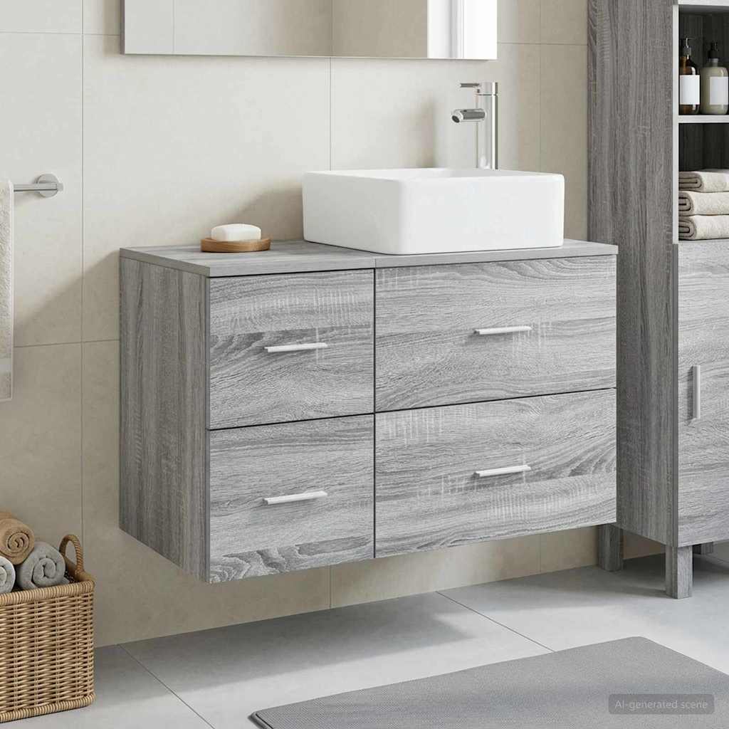 Set di mobili per il bagno 2 pcs Sonoma grigio | homemem39