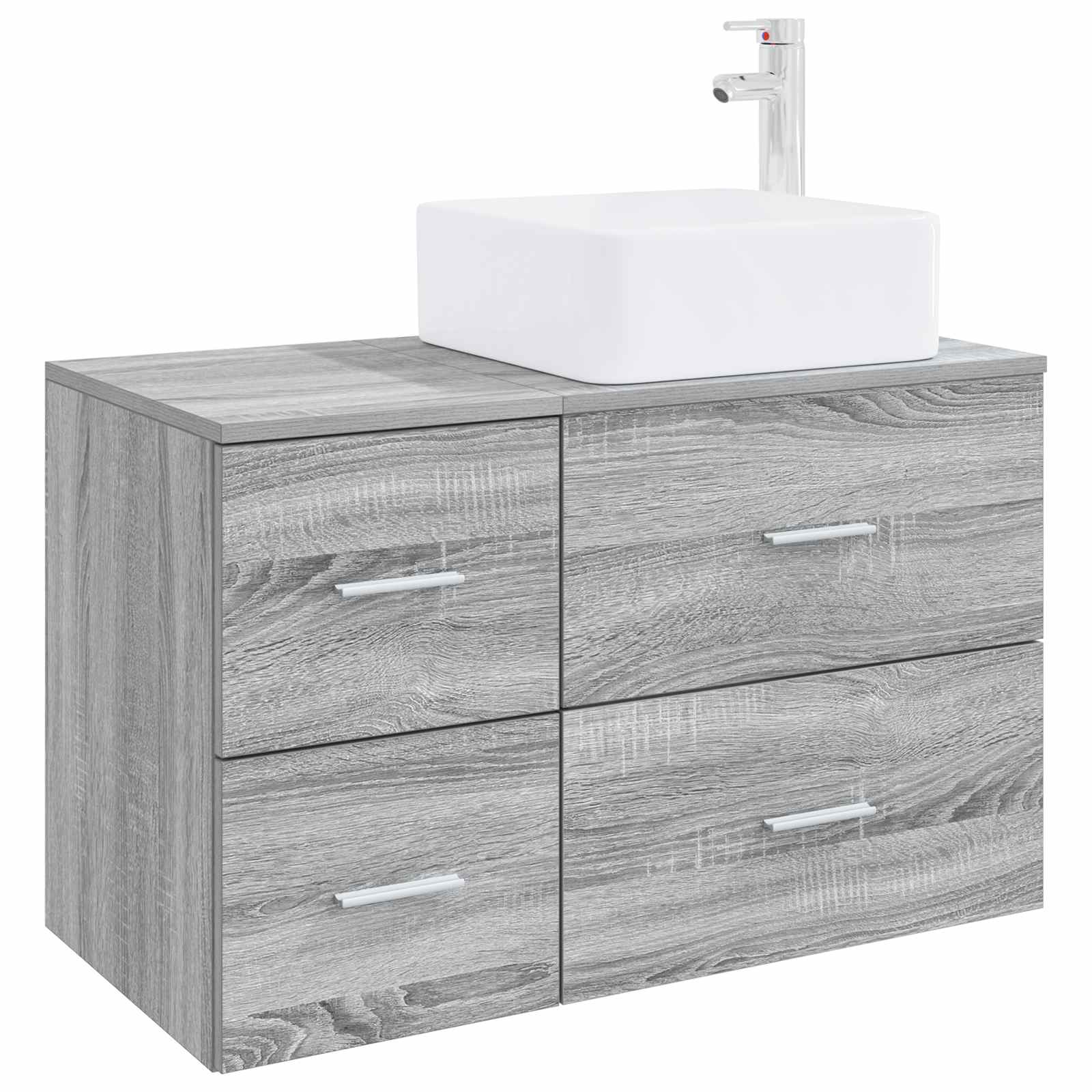 Set di mobili per il bagno 2 pcs Sonoma grigio | homemem39