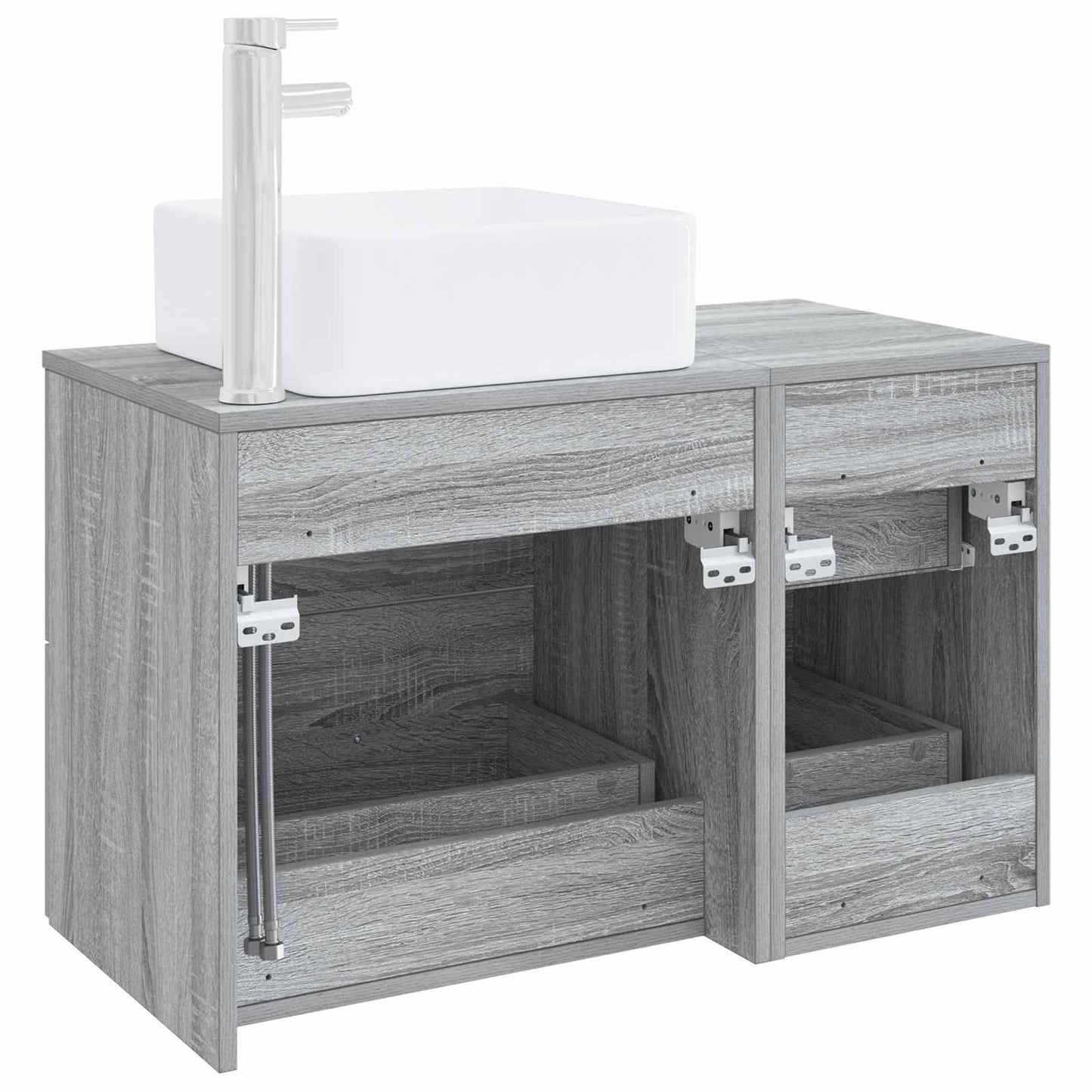 Set di mobili per il bagno 2 pcs Sonoma grigio | homemem39