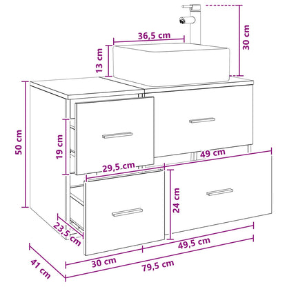 Set di mobili per il bagno 2 pcs Sonoma grigio | homemem39