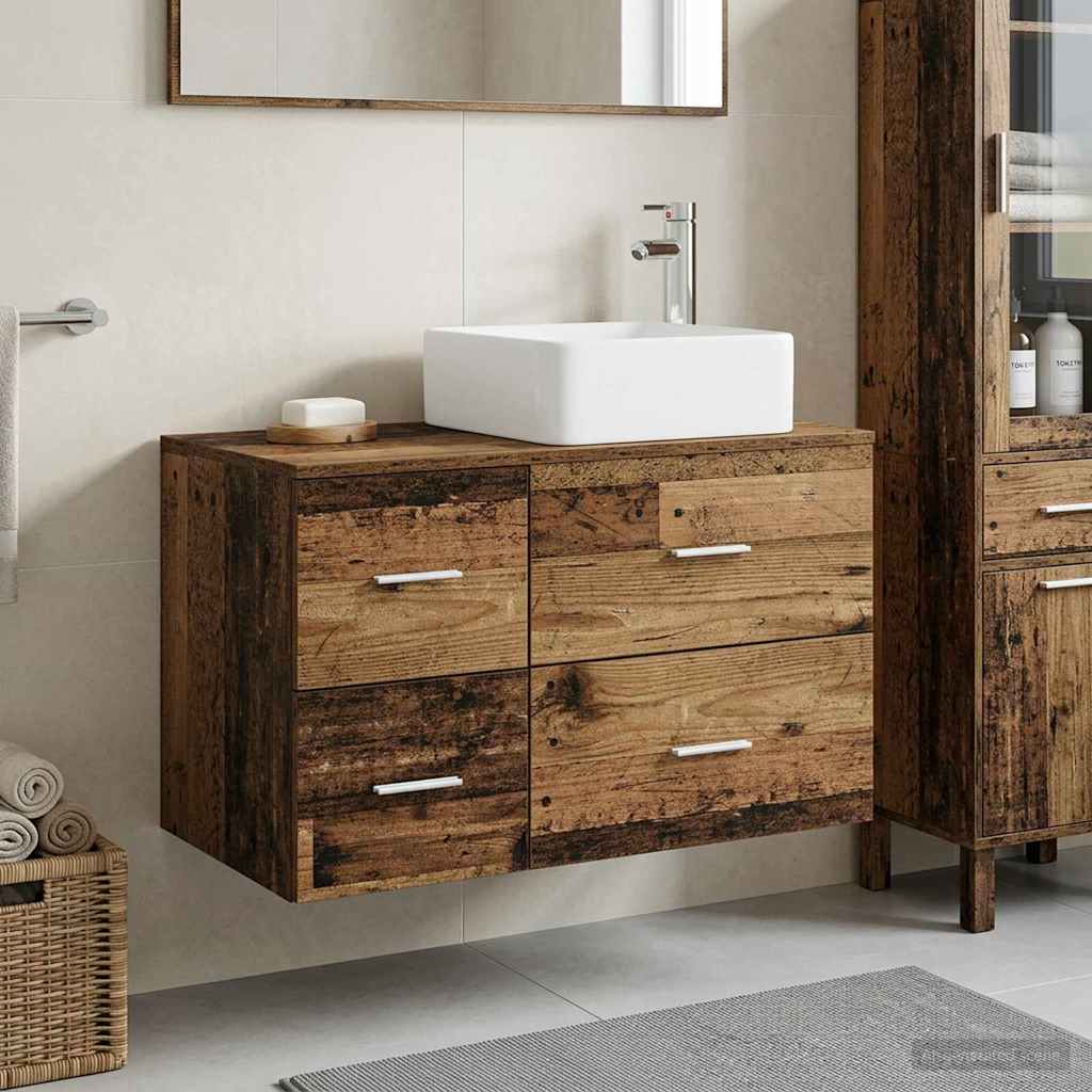 Set di mobili per il bagno 2 pcs Legno antico | homemem39