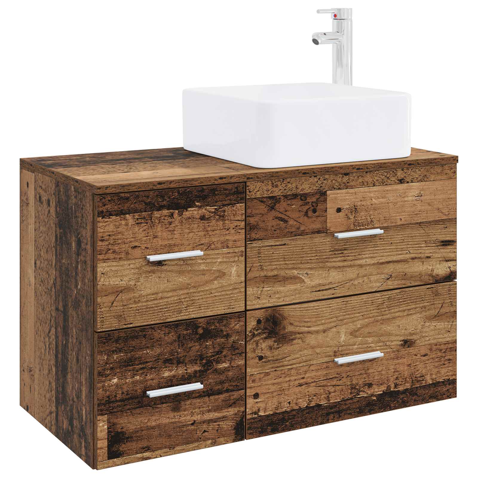 Set di mobili per il bagno 2 pcs Legno antico | homemem39