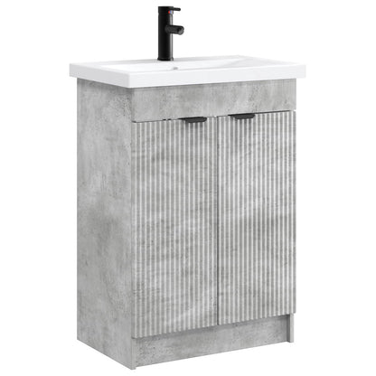 Set di mobili per il bagno Grigio Cemento 56 x 37,5 x 81 cm | homemem39