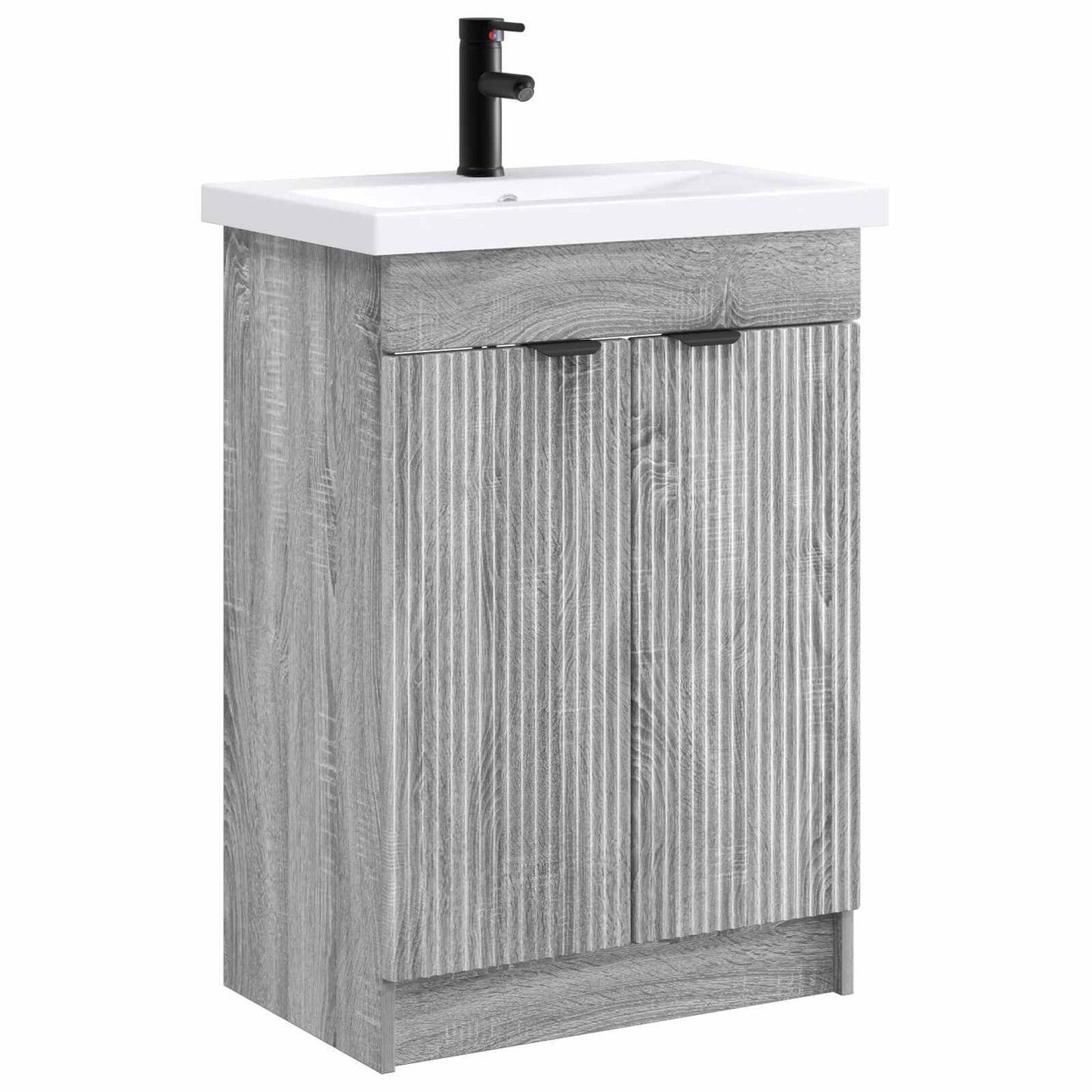Set di mobili per il bagno Sonoma grigio 56 x 37,5 x 81 cm | homemem39
