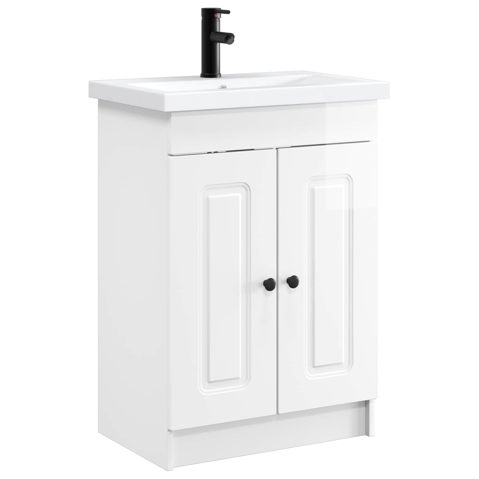 Set di mobili per il bagno Bianco Lucido 56 x 37,5 x 81 cm | homemem39