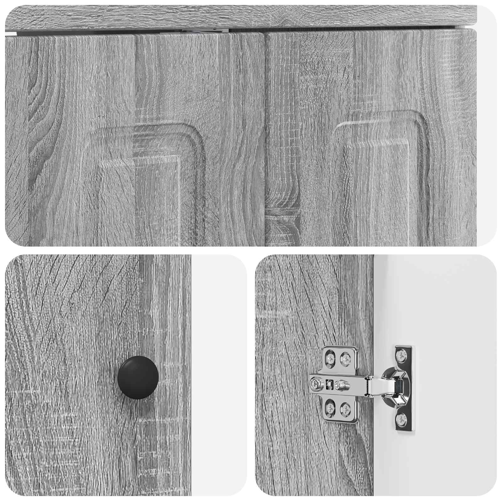 Set di mobili per il bagno Sonoma grigio 56 x 37,5 x 81 cm | homemem39