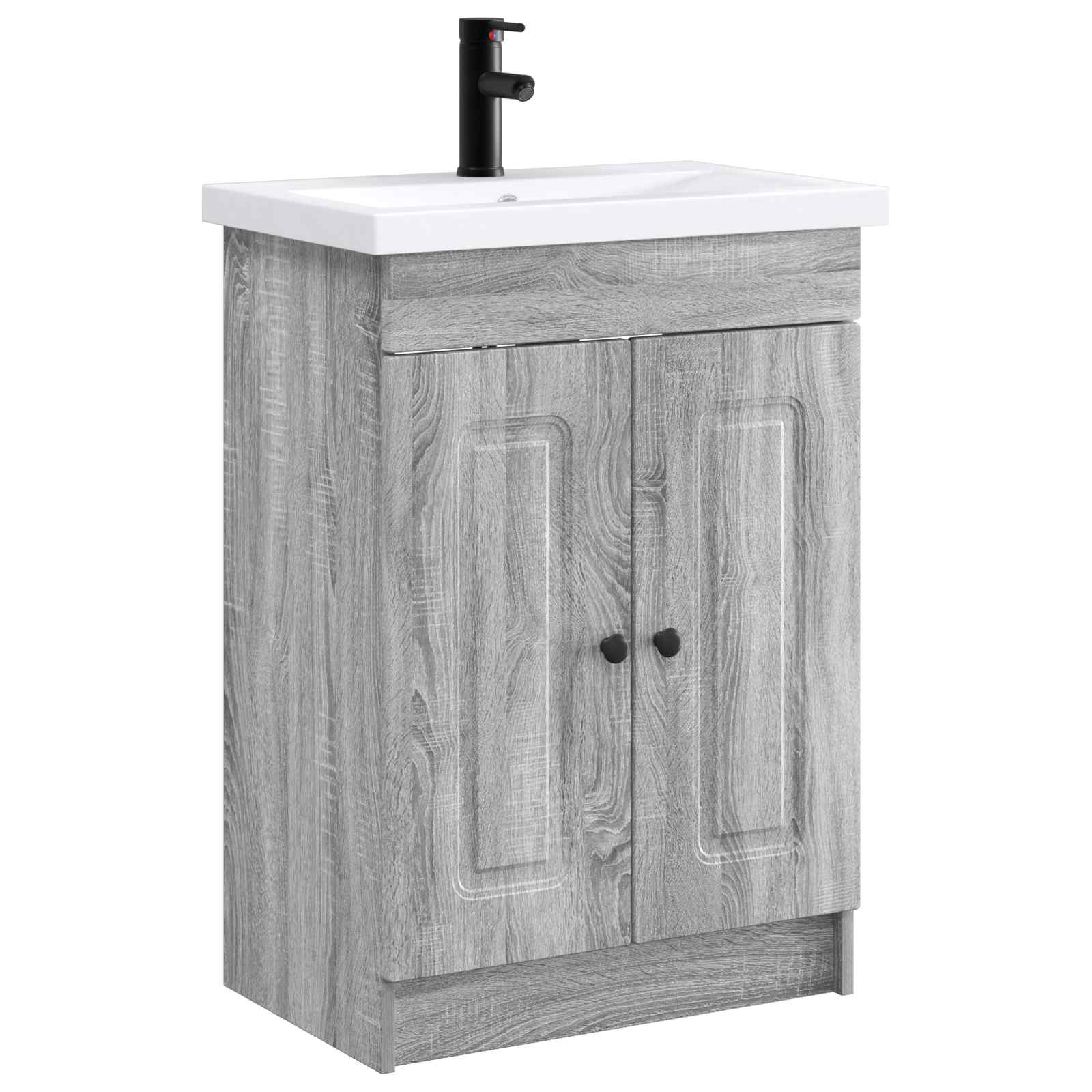 Set di mobili per il bagno Sonoma grigio 56 x 37,5 x 81 cm | homemem39