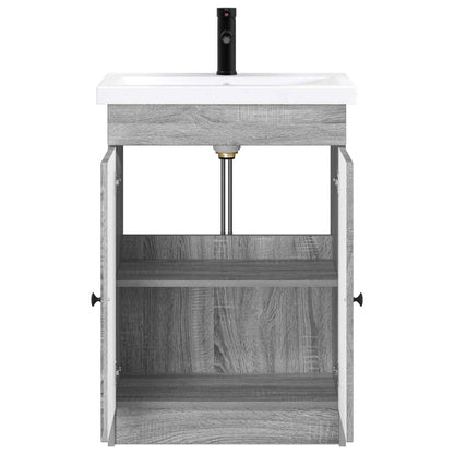 Set di mobili per il bagno Sonoma grigio 56 x 37,5 x 81 cm | homemem39