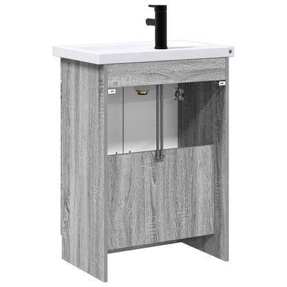 Set di mobili per il bagno Sonoma grigio 56 x 37,5 x 81 cm | homemem39