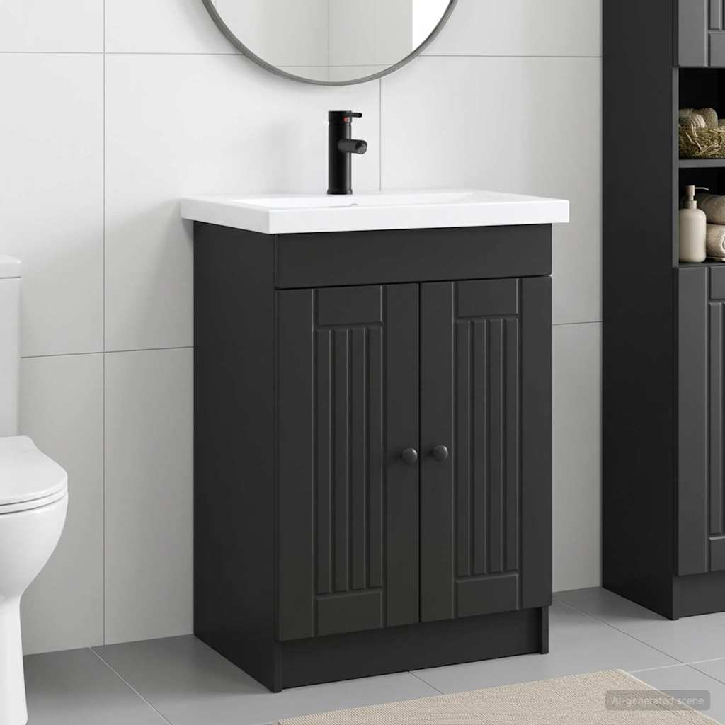 Set di mobili per il bagno Nero 56 x 37,5 x 81 cm | homemem39