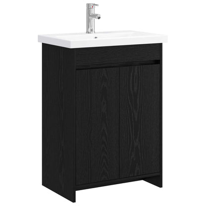 Set di mobili per il bagno Rovere Nero 81 x 40 x 84,5 cm | homemem39