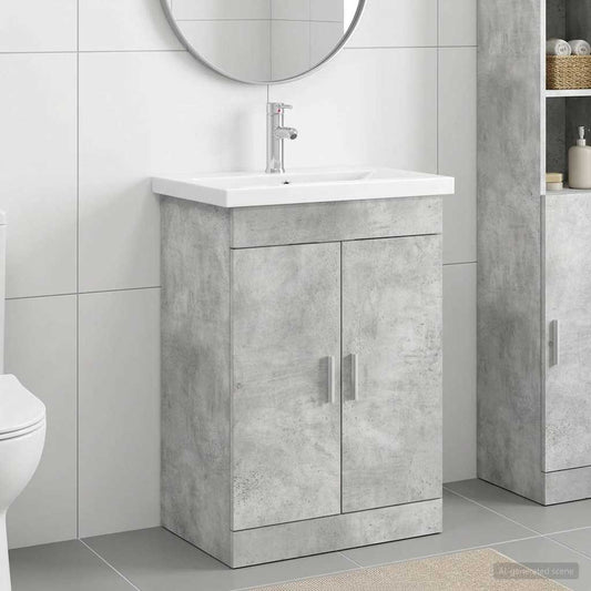 Set di mobili per il bagno Grigio Cemento 61 x 40 x 84,5 cm | homemem39
