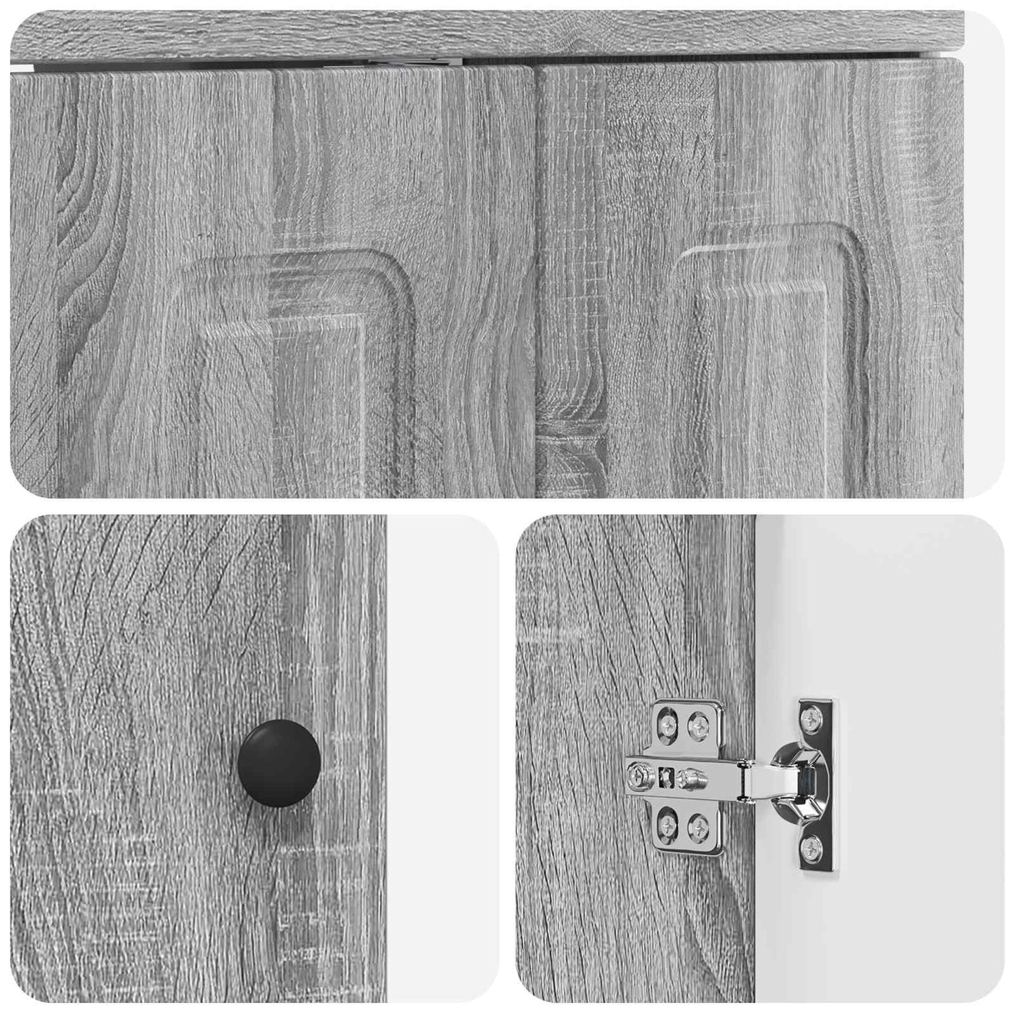 Set di mobili per il bagno Sonoma grigio 81 x 40 x 84,5 cm | homemem39