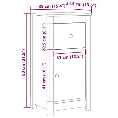 Credenza Marrone cerato 39 x 34,5 x 80 cm Pino massello