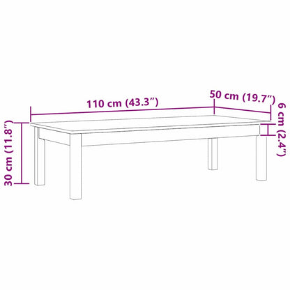 Tavolino da salotto Max Marrone 110 x 50 x 30 cm Pino massello | homemem39