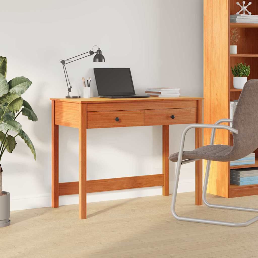 Scrivania Max Marrone 100 x 50 x 78 cm Pino massello | homemem39