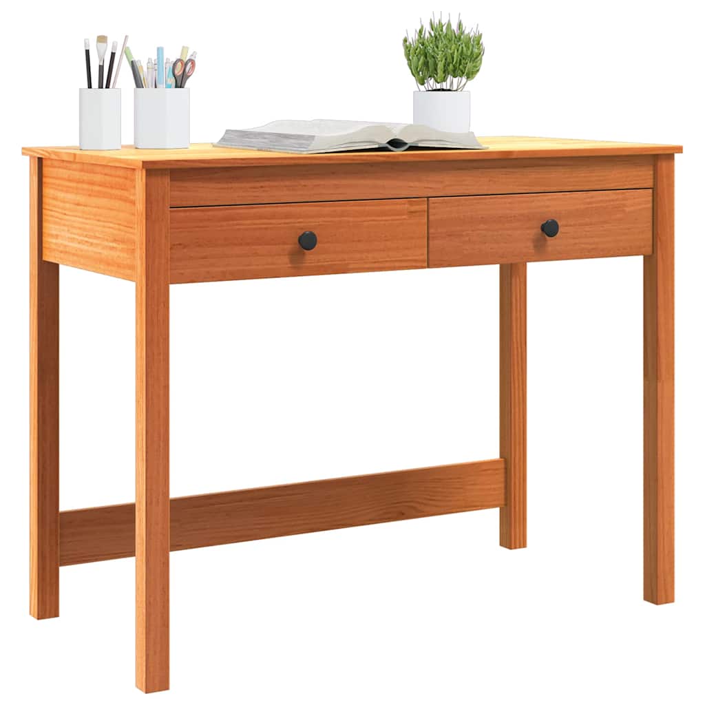 Scrivania Max Marrone 100 x 50 x 78 cm Pino massello | homemem39