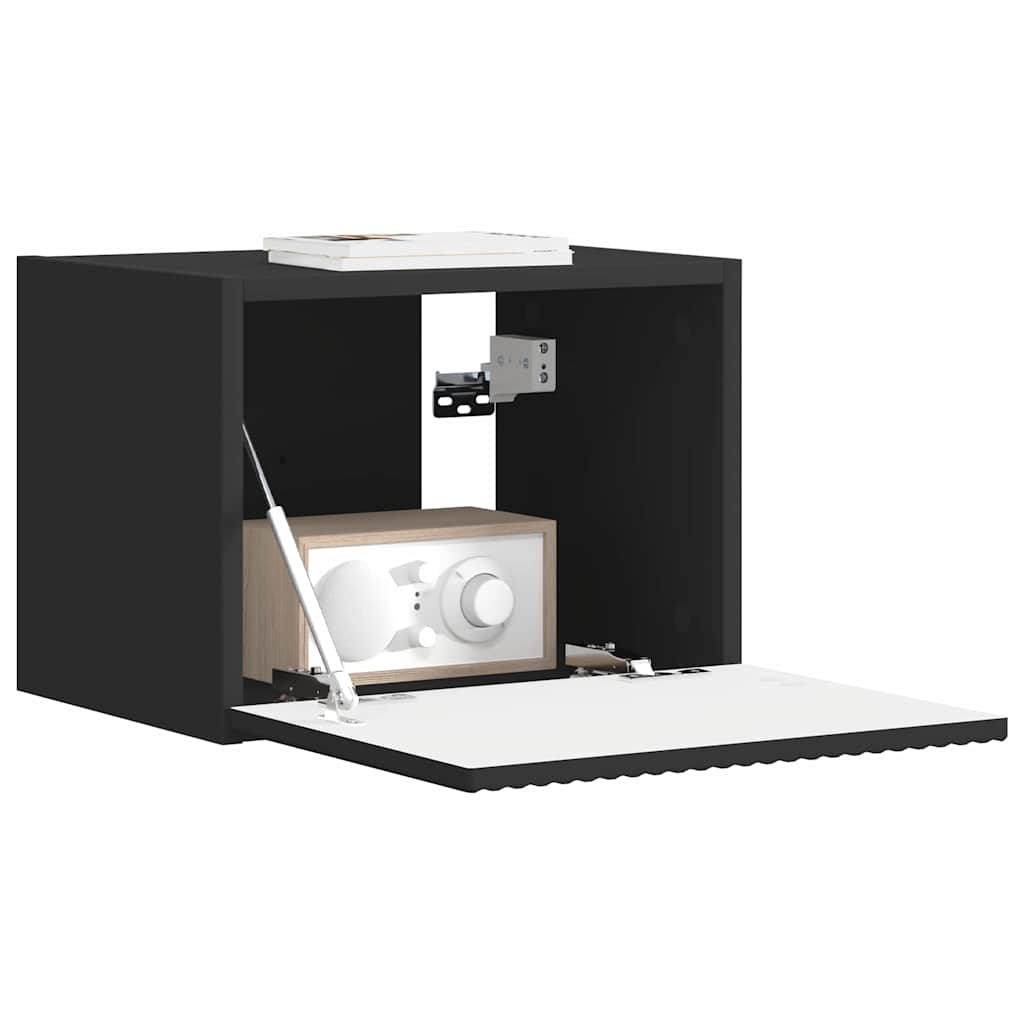 Mobile TV da parete Nero 39 x 31 x 29,5 cm Legno multistrato