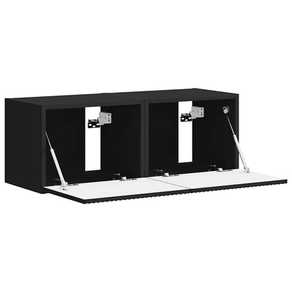Mobile TV da parete 2 pcs Nero 60 x 31 x 29.5 cm