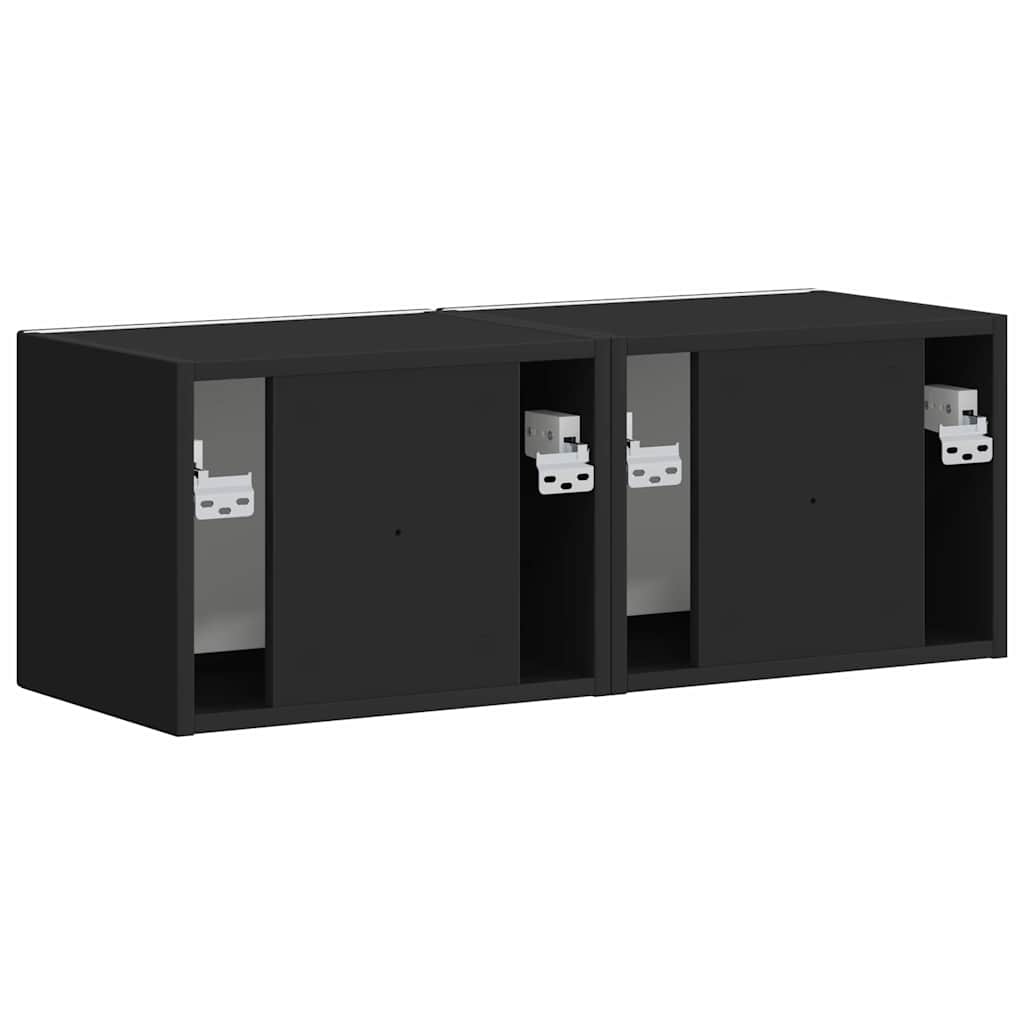 Mobile TV da parete 2 pcs Nero 39 x 31 x 29,5 cm