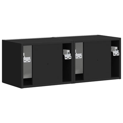 Mobile TV da parete 2 pcs Nero 39 x 31 x 29,5 cm