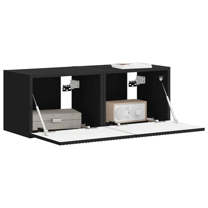 Mobile TV da parete 2 pcs Nero 39 x 31 x 29,5 cm