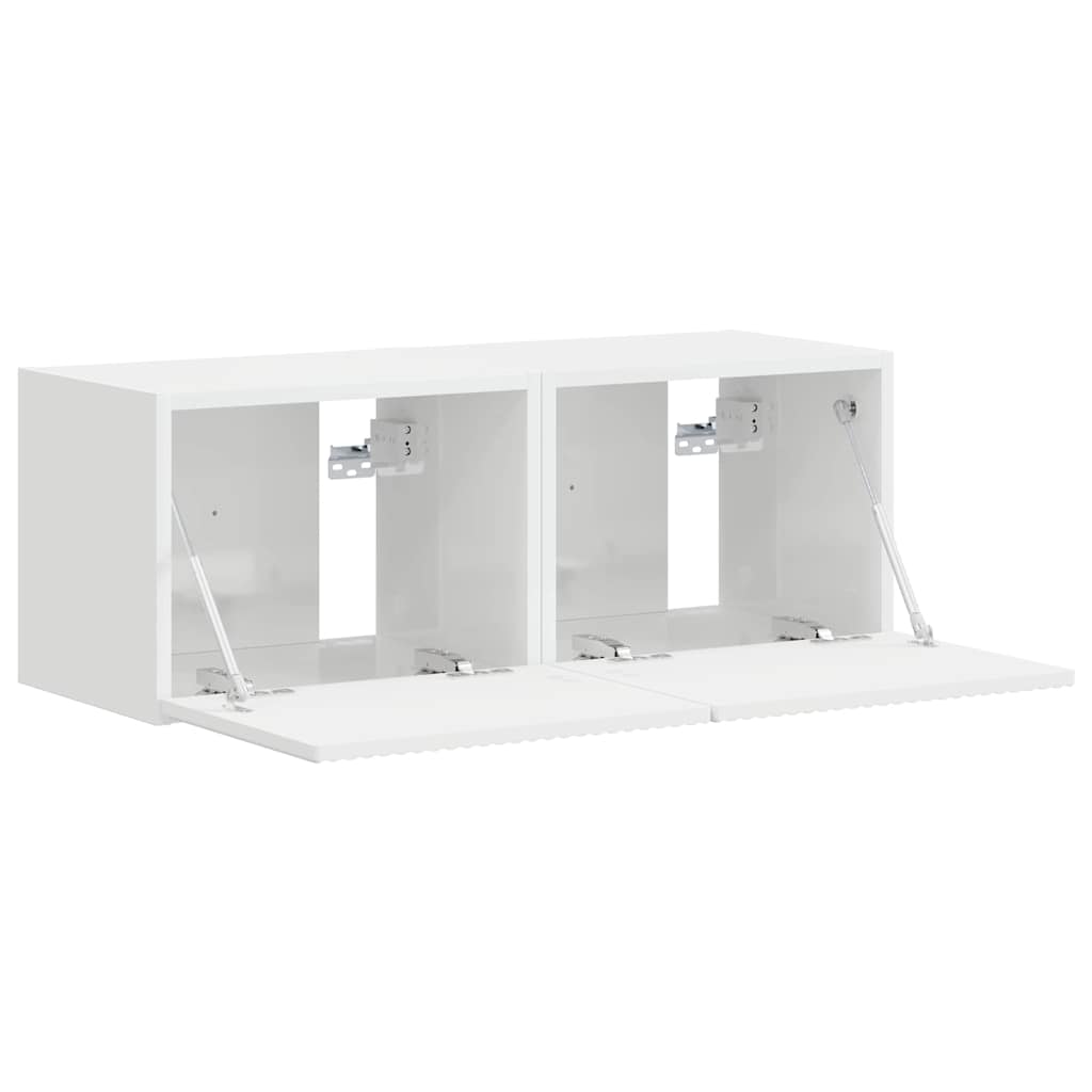 Mobile TV da parete 2 pcs Bianco Lucido 39 x 31 x 29,5 cm