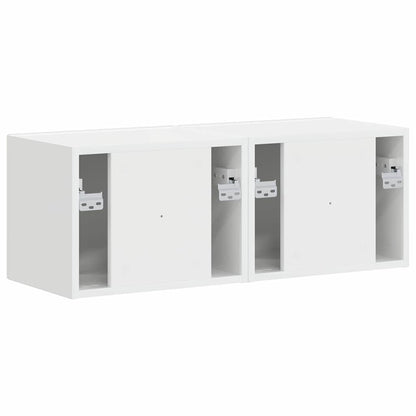 Mobile TV da parete 2 pcs Bianco Lucido 60 x 31 x 29.5 cm