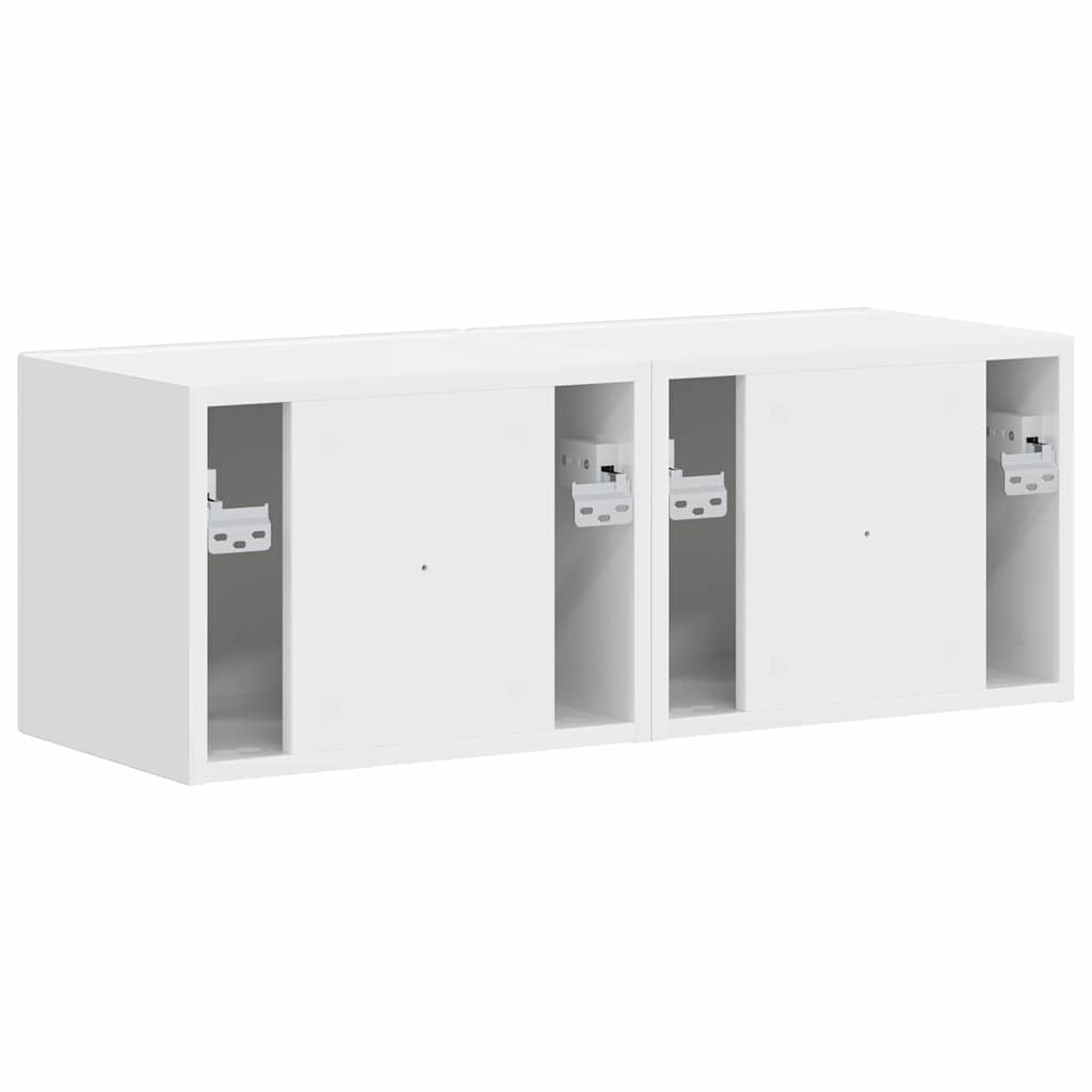 Mobile TV da parete 2 pcs Bianco Lucido 39 x 31 x 29,5 cm