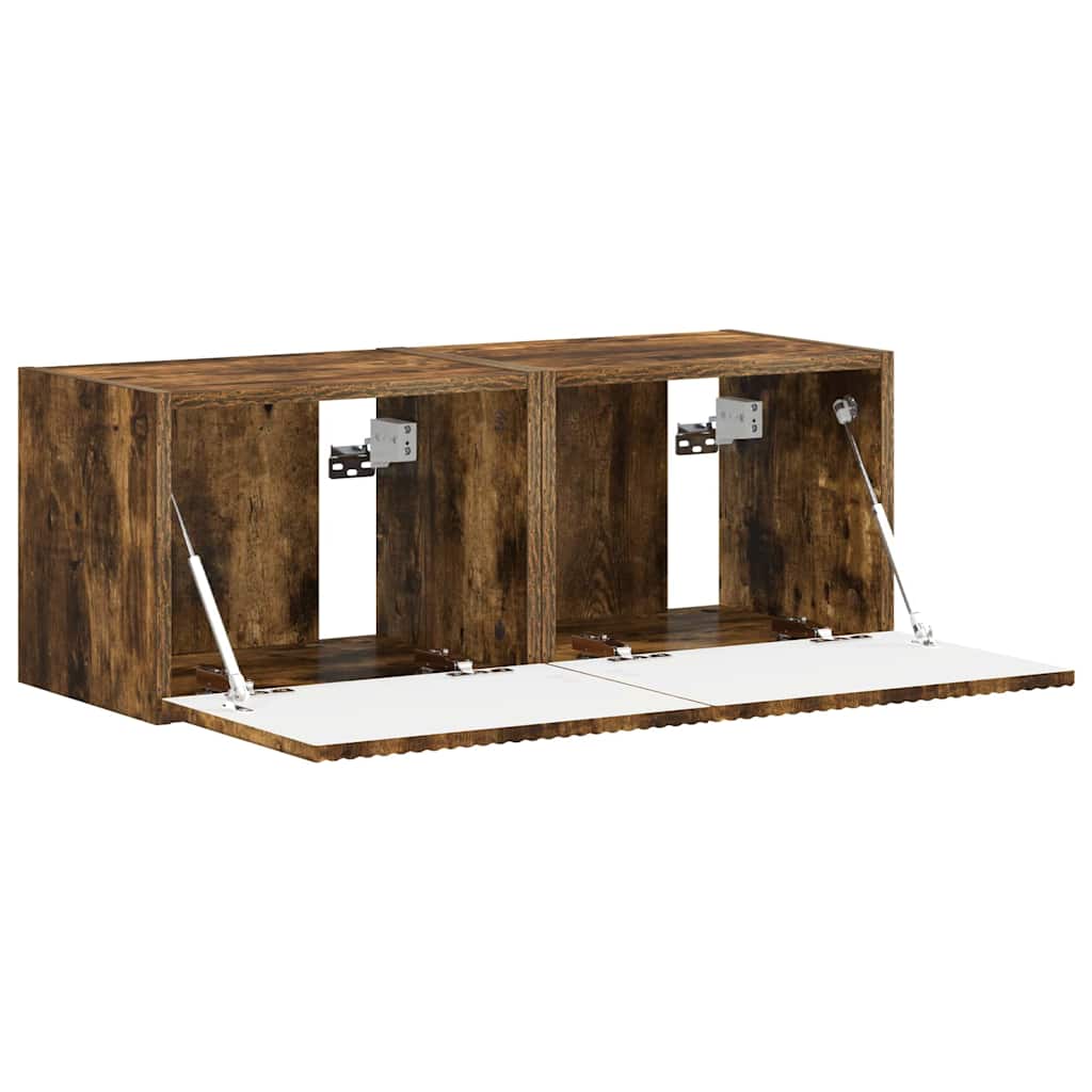 Mobile TV da parete 2 pcs Rovere fumé 39 x 31 x 29,5 cm