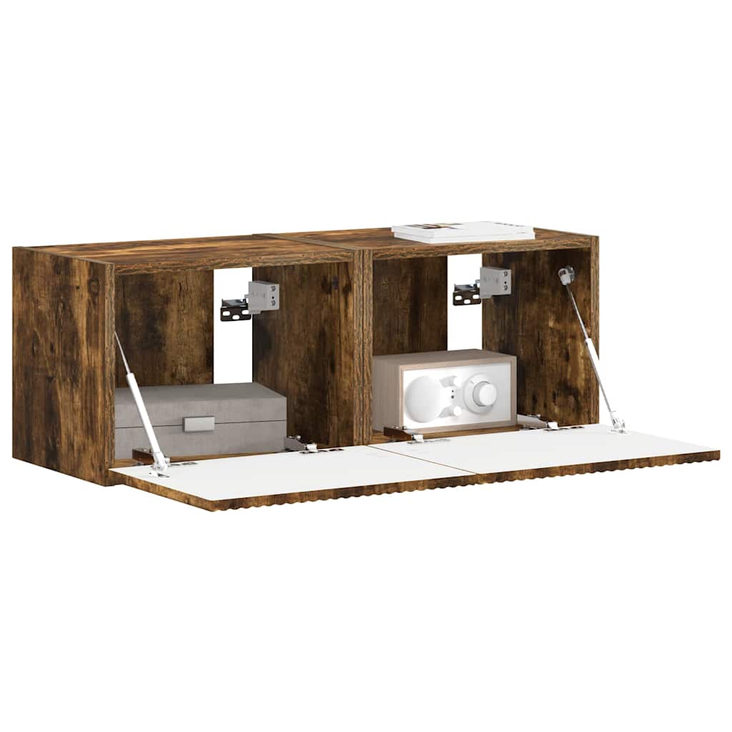 Mobile TV da parete 2 pcs Rovere fumé 39 x 31 x 29,5 cm
