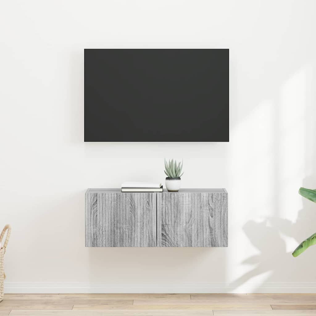 Mobile TV da parete 2 pcs Grigio Sonoma 39 x 31 x 29,5 cm