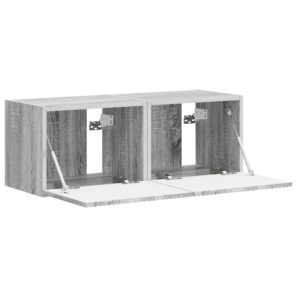 Mobile TV da parete 2 pcs Grigio Sonoma 39 x 31 x 29,5 cm