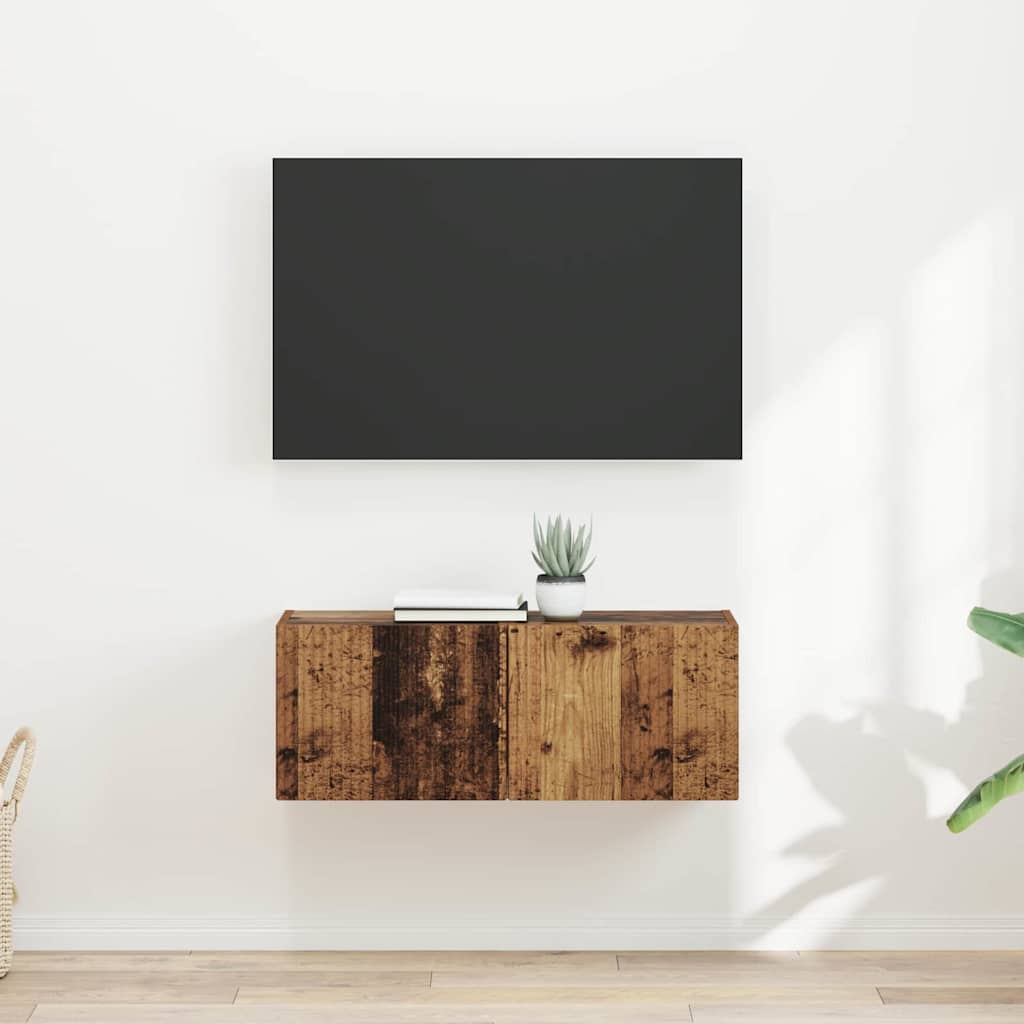 Mobile TV da parete 2 pcs Legno vecchio 39 x 31 x 29,5 cm
