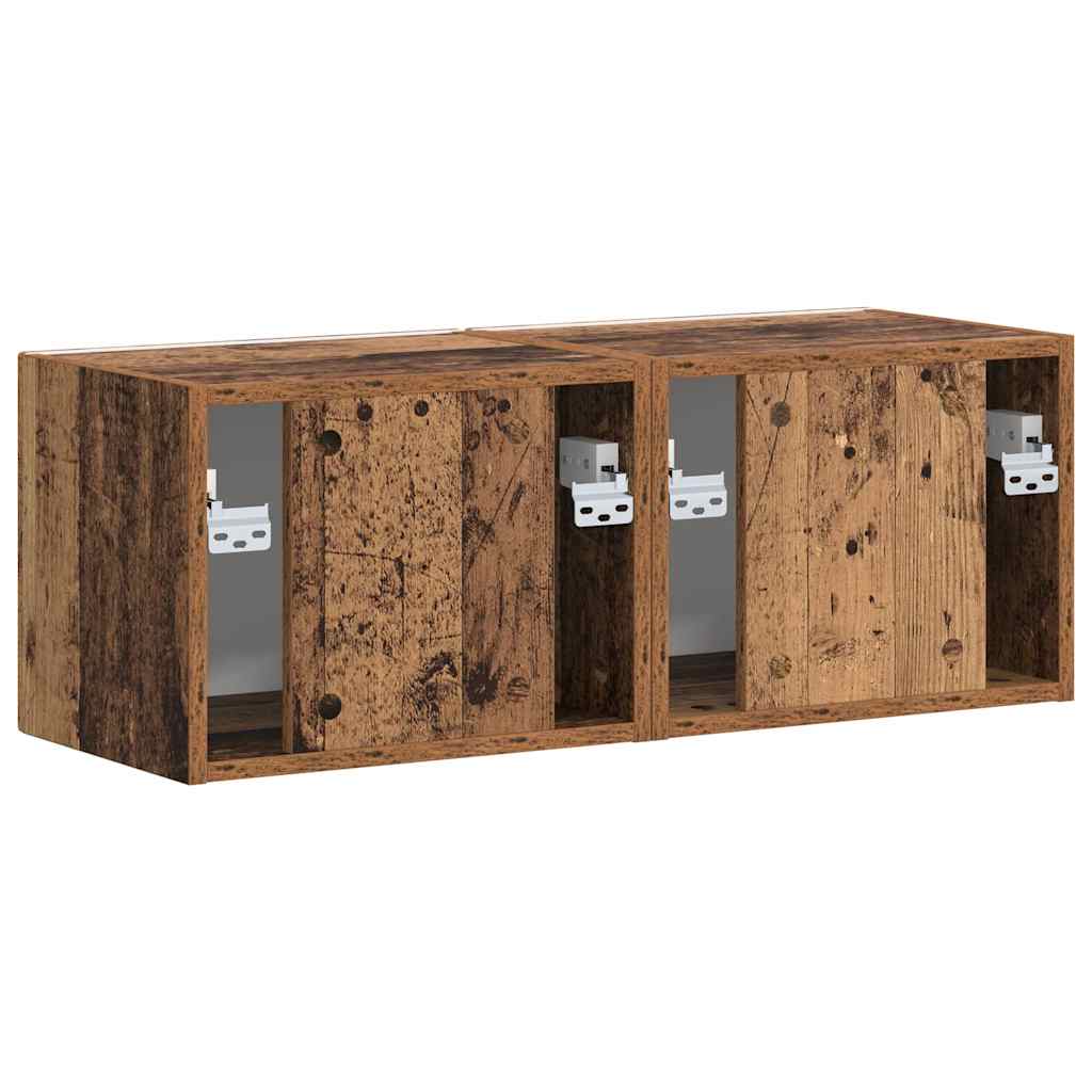 Mobile TV da parete 2 pcs Legno vecchio 39 x 31 x 29,5 cm
