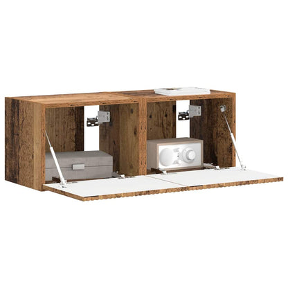 Mobile TV da parete 2 pcs Legno vecchio 39 x 31 x 29,5 cm