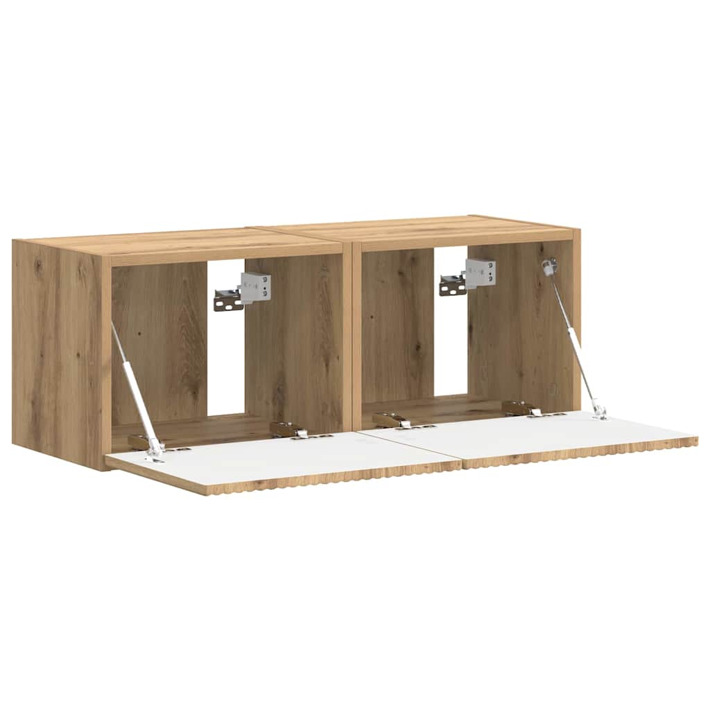 Mobile TV da parete 2 pcs Rovere Artigianale 39 x 31 x 29,5 cm