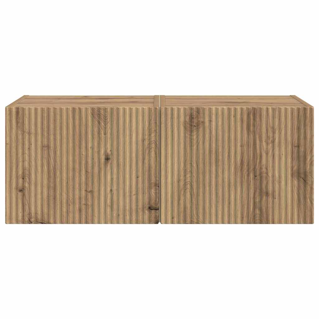 Mobile TV da parete 2 pcs Rovere Artigianale 60 x 31 x 29.5 cm