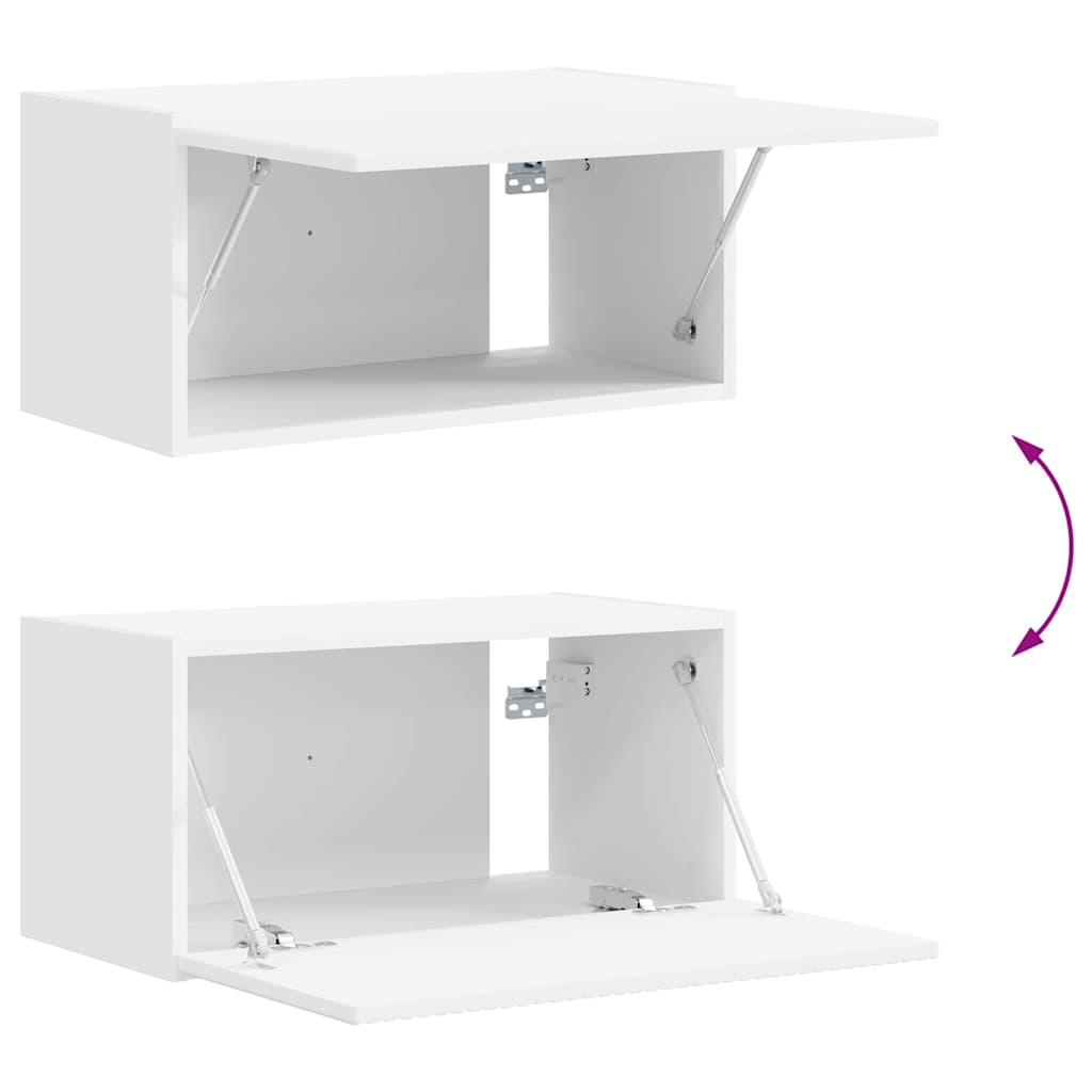 Mobile TV da parete Bianco 60 x 31 x 29,5 cm Legno multistrato