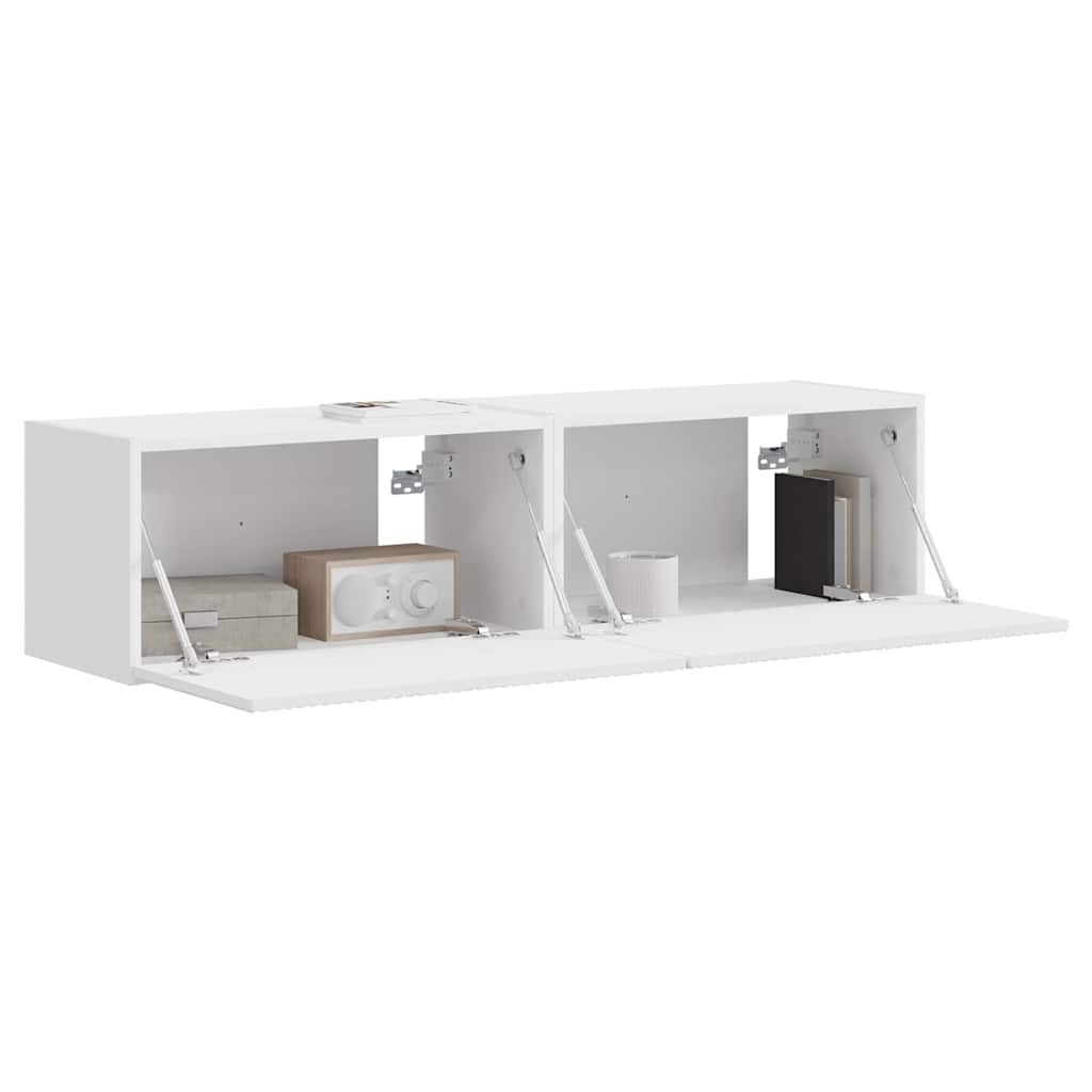Mobile TV da parete 2 pcs Bianco 60 x 31 x 29,5 cm