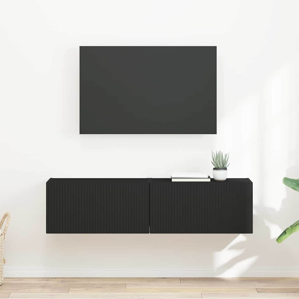 Mobile TV da parete 2 pcs Nero 60 x 31 x 29.5 cm