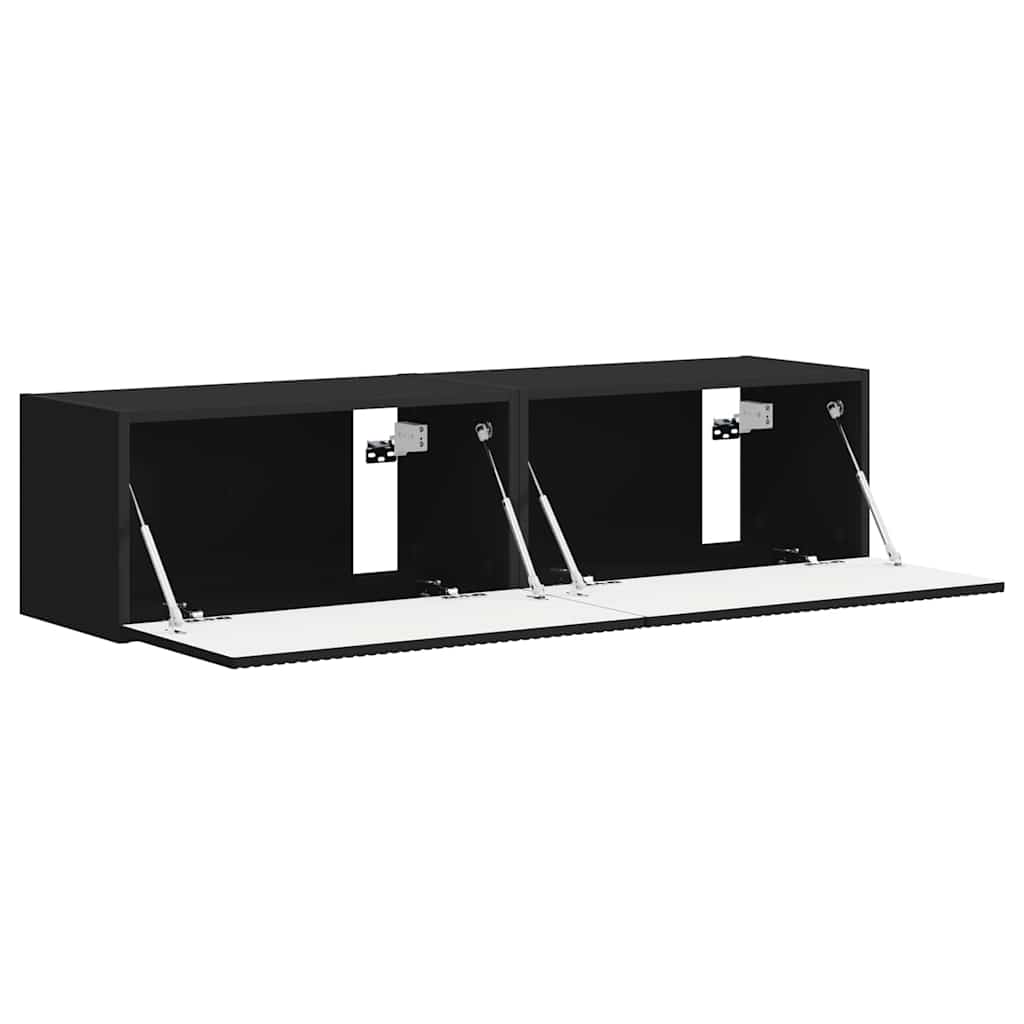 Mobile TV da parete 2 pcs Nero 60 x 31 x 29,5 cm