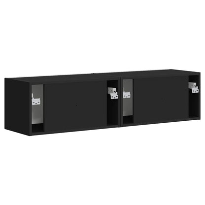 Mobile TV da parete 2 pcs Nero 60 x 31 x 29,5 cm