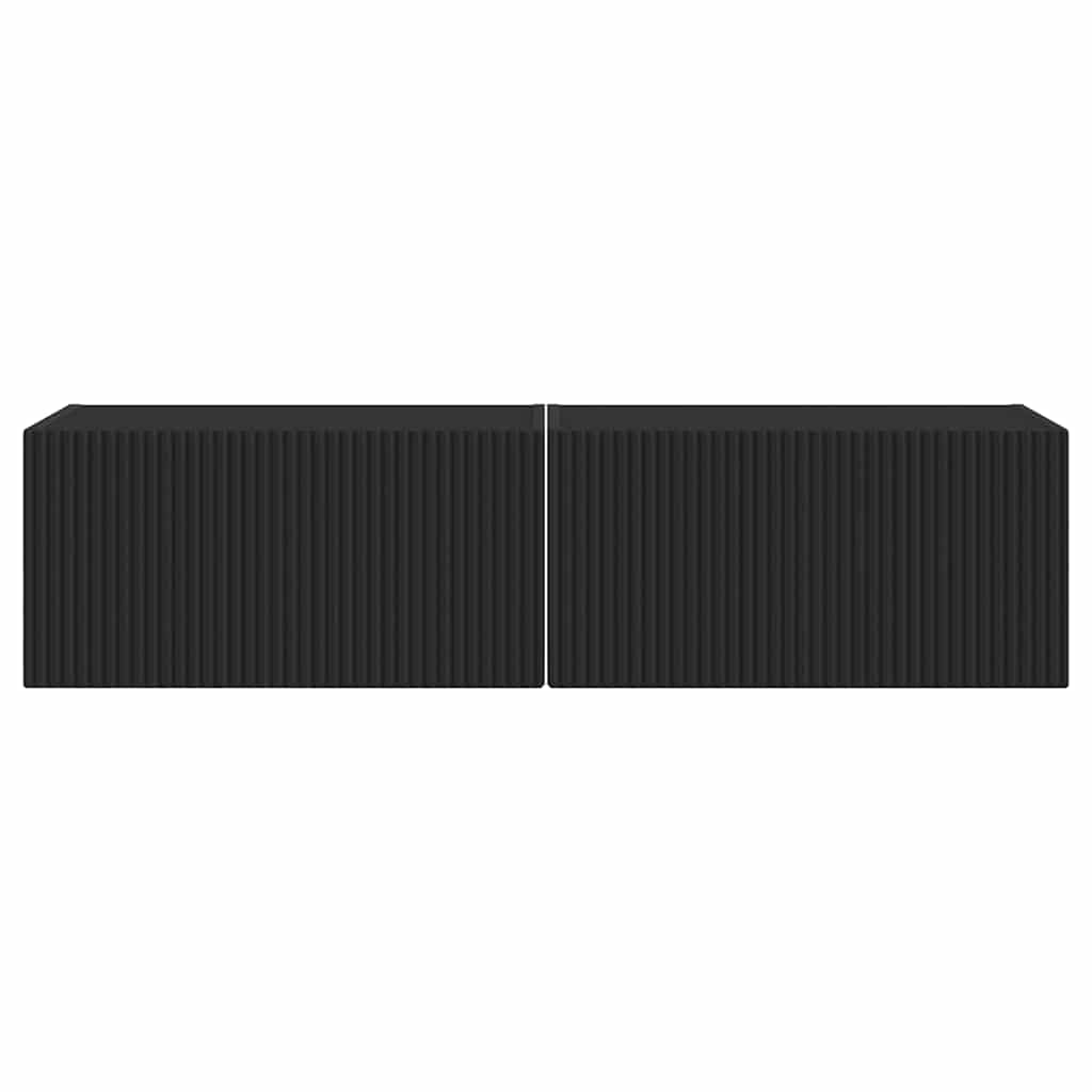 Mobile TV da parete 2 pcs Nero 60 x 31 x 29.5 cm