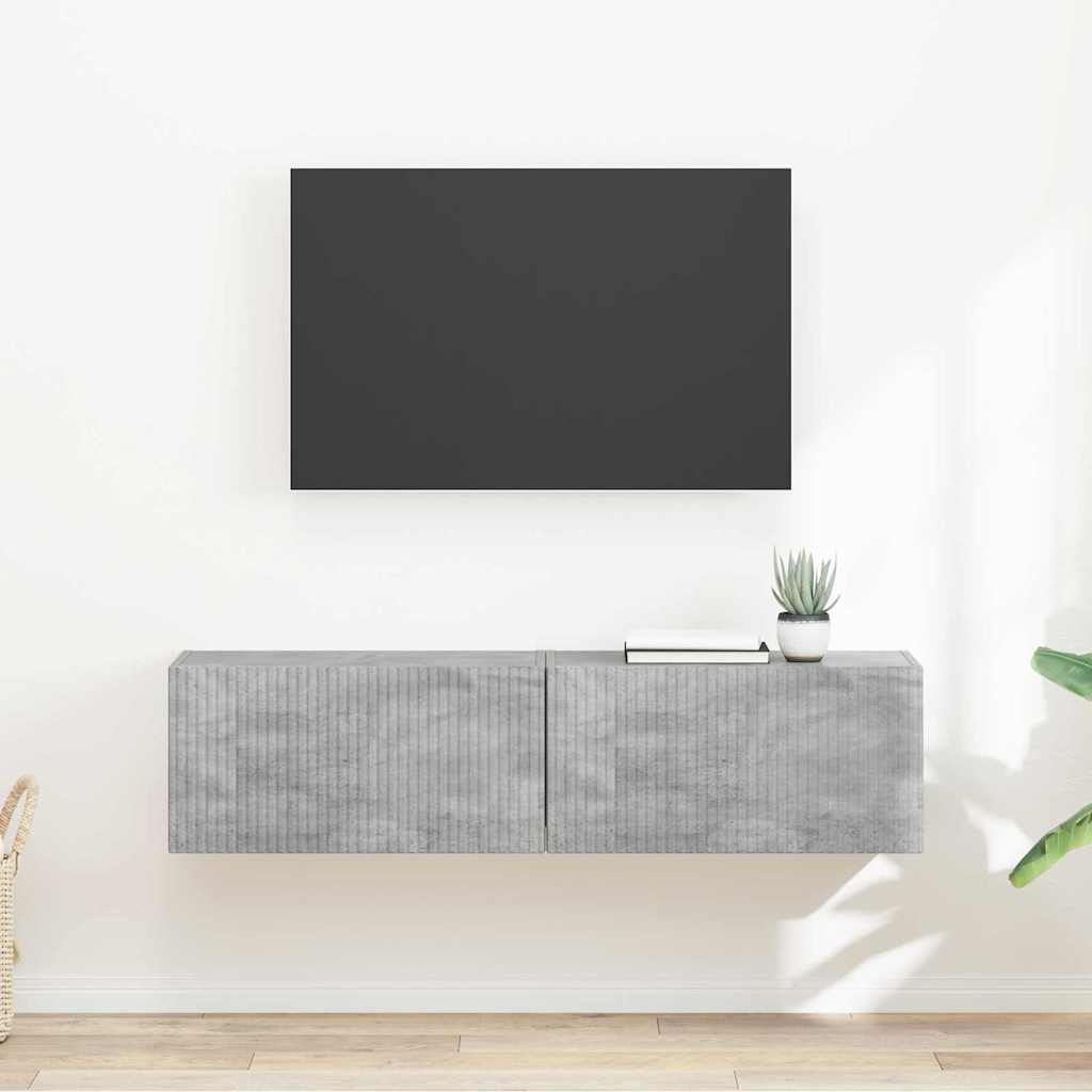 Mobile TV da parete 2 pcs Calcestruzzo 60 x 31 x 29,5 cm