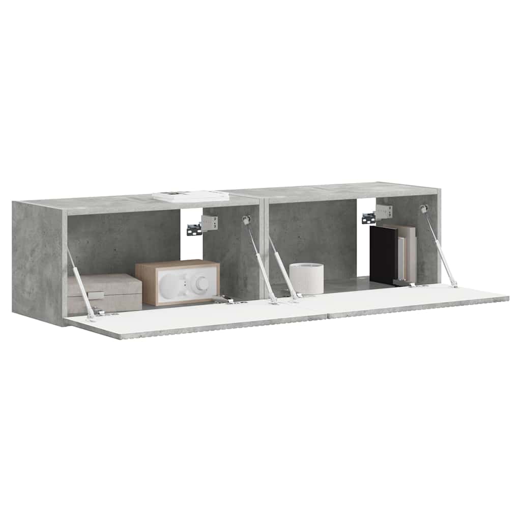 Mobile TV da parete 2 pcs Calcestruzzo 60 x 31 x 29,5 cm