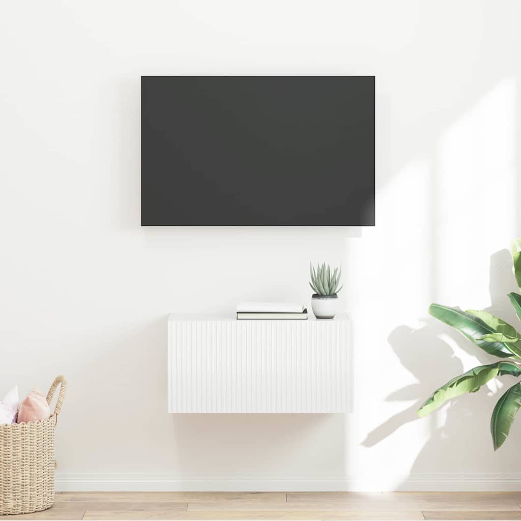 Mobile TV da parete Bianco Lucido 60 x 31 x 29,5 cm