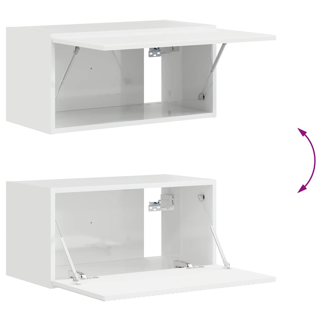 Mobile TV da parete Bianco Lucido 60 x 31 x 29,5 cm