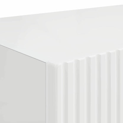 Mobile TV da parete 2 pcs Bianco Lucido Legno ingegnerizzato